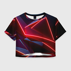 Футболка 3D укороченная женская Neon laser red, цвет: 3D-принт