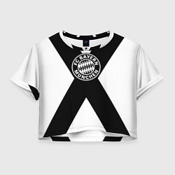 Футболка 3D укороченная женская Бавария Мюнхен полосы, цвет: 3D-принт