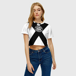 Футболка 3D укороченная женская Бавария Мюнхен полосы, цвет: 3D-принт — фото 2