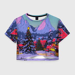 Женский топ Новогодние елки в горном городке
