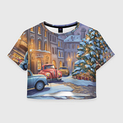 Женский топ Новогодний снежный двор