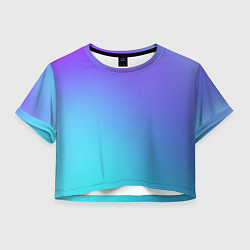 Футболка 3D укороченная женская Color multi-colored gradient, цвет: 3D-принт