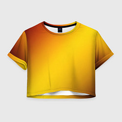 Футболка 3D укороченная женская Color yellow red gradient, цвет: 3D-принт