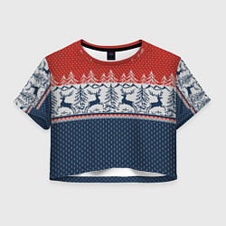 Женский топ Вязаный узор с оленями