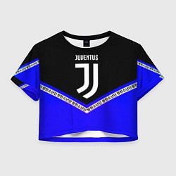 Футболка 3D укороченная женская Ювентус япония геометрия, цвет: 3D-принт