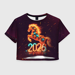 Женский топ Новогодняя мандариновая лошадь 2026