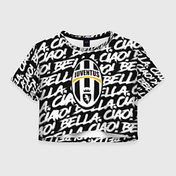 Футболка 3D укороченная женская Juventus serial pattern, цвет: 3D-принт