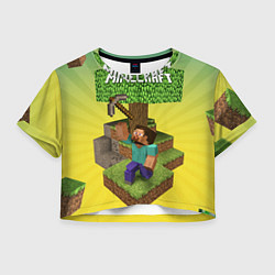 Футболка 3D укороченная женская Minecraft Tree, цвет: 3D-принт