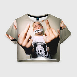 Футболка 3D укороченная женская Eminem: I am Rap, цвет: 3D-принт