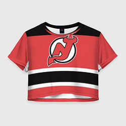 Футболка 3D укороченная женская New Jersey Devils, цвет: 3D-принт