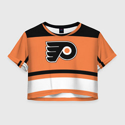 Футболка 3D укороченная женская Philadelphia Flyers, цвет: 3D-принт