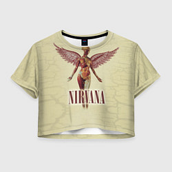 Футболка 3D укороченная женская Nirvana Angel, цвет: 3D-принт