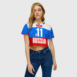 Футболка 3D укороченная женская Russia: from 11, цвет: 3D-принт — фото 2
