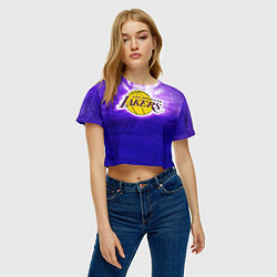 Футболка 3D укороченная женская Los Angeles Lakers, цвет: 3D-принт — фото 2