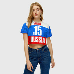 Футболка 3D укороченная женская Russia: from 15, цвет: 3D-принт — фото 2