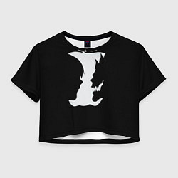 Футболка 3D укороченная женская Тетрадь смерти 5, цвет: 3D-принт