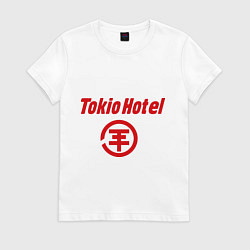 Футболка хлопковая женская Tokio Hotel, цвет: белый