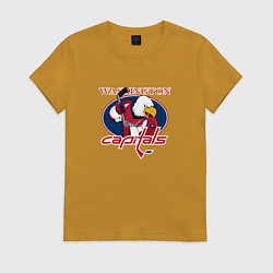 Футболка хлопковая женская Washington Capitals Hockey, цвет: горчичный