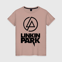 Футболка хлопковая женская Linkin Park, цвет: пыльно-розовый