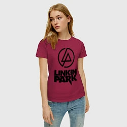 Футболка хлопковая женская Linkin Park, цвет: маджента — фото 2