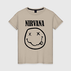Футболка хлопковая женская Nirvana, цвет: миндальный