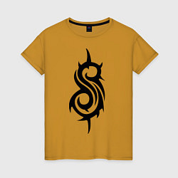 Футболка хлопковая женская Slipknot, цвет: горчичный