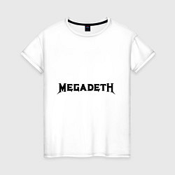 Футболка хлопковая женская Megadeth, цвет: белый