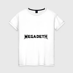 Футболка хлопковая женская Megadeth, цвет: белый
