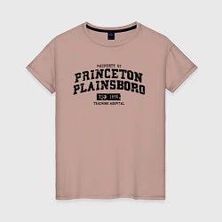 Футболка хлопковая женская Princeton Plainsboro, цвет: пыльно-розовый