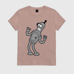 Футболка хлопковая женская Bender Error, цвет: пыльно-розовый