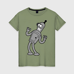 Футболка хлопковая женская Bender Error, цвет: авокадо