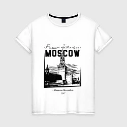Футболка хлопковая женская Moscow Kremlin 1147, цвет: белый