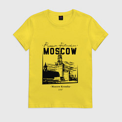 Футболка хлопковая женская Moscow Kremlin 1147, цвет: желтый