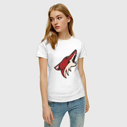 Футболка хлопковая женская Phoenix Coyotes, цвет: белый — фото 2