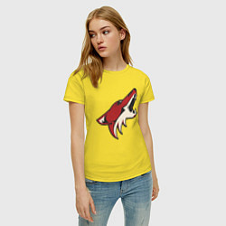 Футболка хлопковая женская Phoenix Coyotes, цвет: желтый — фото 2