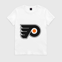 Футболка хлопковая женская Philadelphia Flyers, цвет: белый