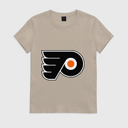 Футболка хлопковая женская Philadelphia Flyers, цвет: миндальный