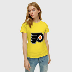 Футболка хлопковая женская Philadelphia Flyers, цвет: желтый — фото 2