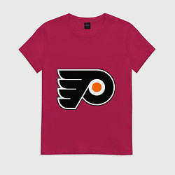 Футболка хлопковая женская Philadelphia Flyers, цвет: маджента