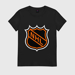 Футболка хлопковая женская NHL, цвет: черный