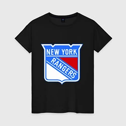 Футболка хлопковая женская New York Rangers, цвет: черный