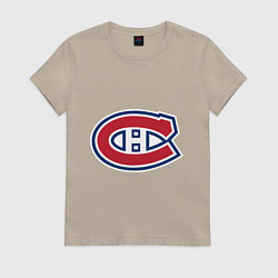 Футболка хлопковая женская Montreal Canadiens, цвет: миндальный