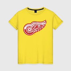 Футболка хлопковая женская Detroit Red Wings, цвет: желтый