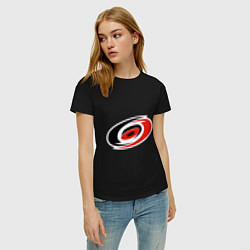 Футболка хлопковая женская Carolina Hurricanes, цвет: черный — фото 2