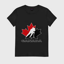 Футболка хлопковая женская Canada, цвет: черный