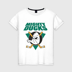 Футболка хлопковая женская Anaheim Mighty Ducks, цвет: белый