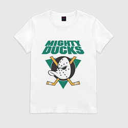 Футболка хлопковая женская Anaheim Mighty Ducks, цвет: белый