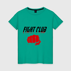 Футболка хлопковая женская Fight Club, цвет: зеленый