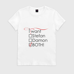 Футболка хлопковая женская I want both, цвет: белый