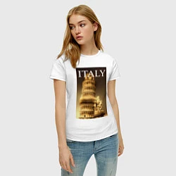 Футболка хлопковая женская Leaning tower of Pisa, цвет: белый — фото 2
